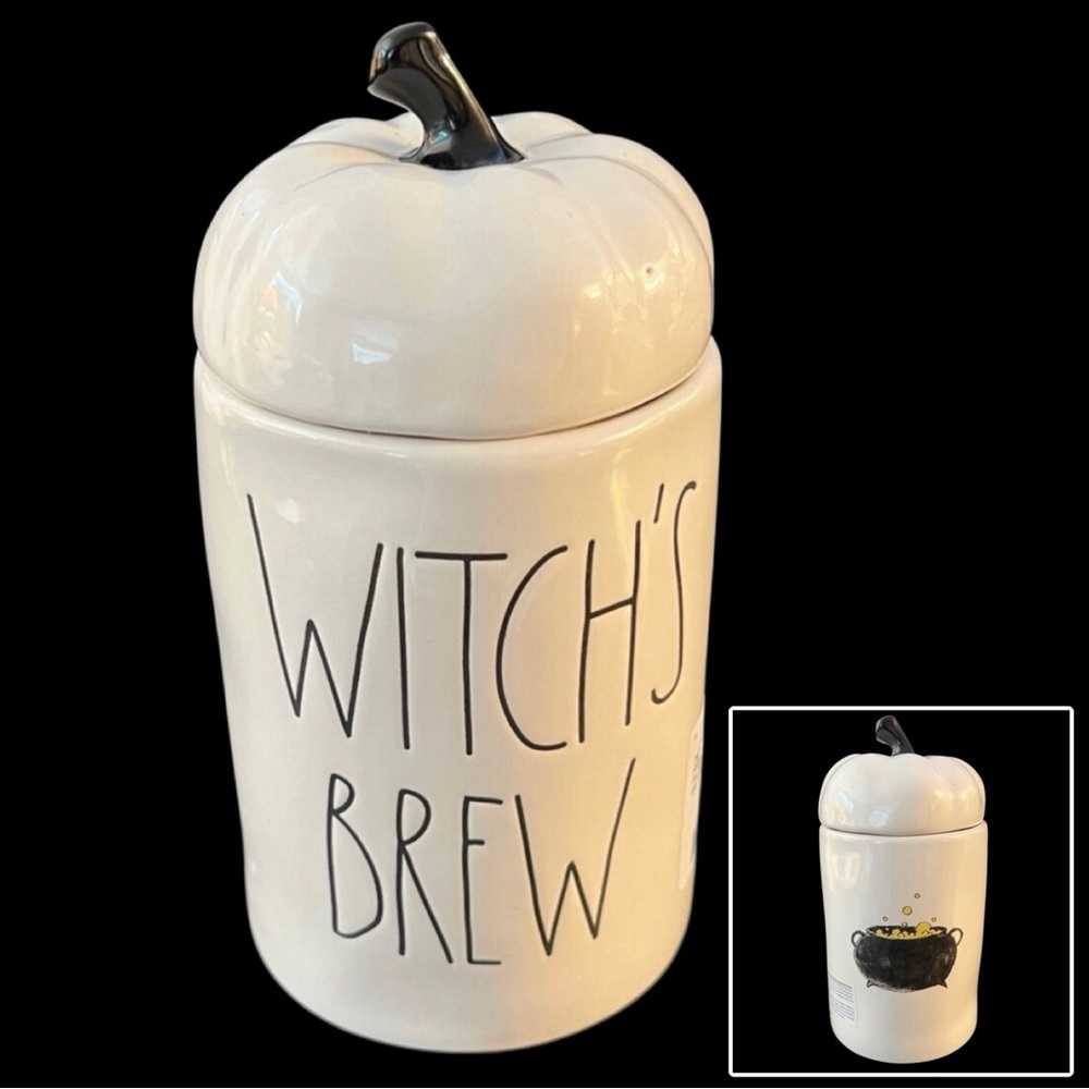 Rae Dunn New WITCH’S BREW Candle Halloween Cauldron Pumpkin Ivory Black LL NWT - Picture 12 of 13